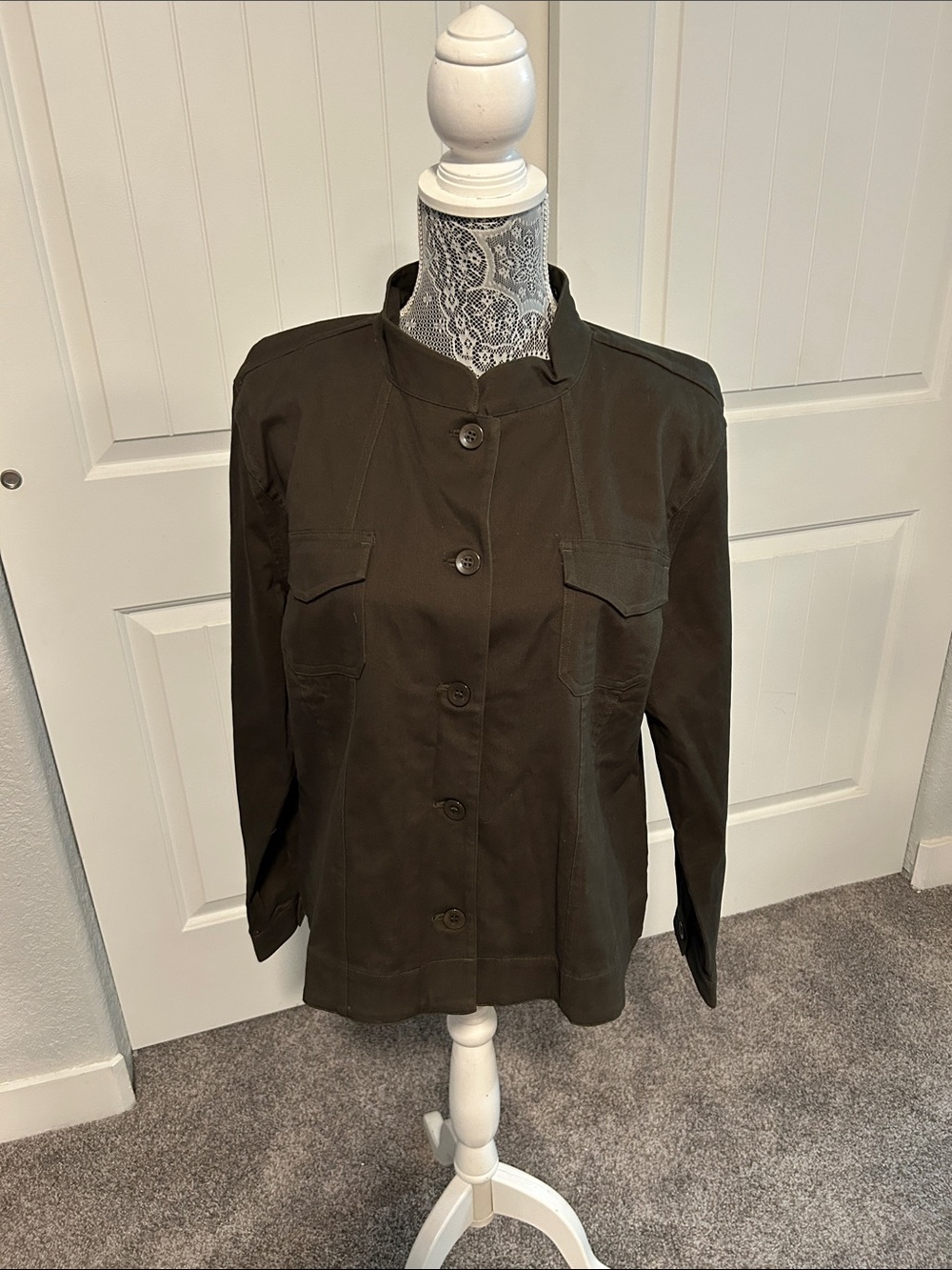 Christopher & Banks Olive Utility Jacket L